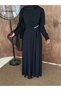 Mine Chiffon One-Shoulder Cape Women's Hijab Evening Dress - 6