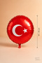 Turkish Flag Foil Balloon 18 Inch 45 Cm, Moon Star Printed Round Helium Compatible Balloon - 2