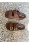Brown Banded Orthopedic and Non-Slip Sole Women's Slippers - 3