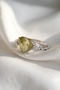 Fluorite Natural Stone Ring Heart Detailed Stone Embellished Adjustable Ring - 2