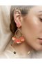 Hanging Steel Women's Earrings Colorful Acrylic Sequin Chandelier Model Pomegranate Red - 5