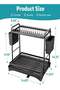 Dish Drying Rack for Kitchen Counter, 2-Tier Large Capacity Kitchen Organizers and Storage Rack with Cutlery Holder, Black - 2