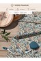 100% Cotton Satin Fabric 100X155 cm Blue Green Floral Patterned Decorative Patchwork Fabric