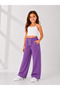 Mişil 23807-26 Girls' Stone Detailed Wide-Leg Sweatpants with Elastic Waist and Laces, Comfortable Casual Trousers - 4