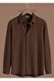 Ottoman Fabric Men's Long Sleeve Seasonal Shirt - Oversized Cut, Stitching Detail - 3