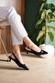 Two-Buckle Hazelnut Heel Women's Shoes 4 cm Patent Leather Black - 2