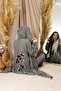 Park Moda Tiger Gray Striped Top and Bottom Set with Olive Branch Embroidery on the Back - 6