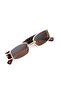 Brown Matte Glass Gold Frame Bone Shank Sunglasses - 4