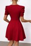 Women's Short Sleeve V-Neck Kilos Mini Imported Crepe Dress - 3