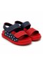 Boys' Navy Blue Red Velcro Sandals Lightweight Non-Slip Sole Summer Casual Children's Sandals - 4