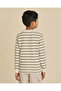 Boys Ecru Striped Waffle Henley T-Shirt - 3