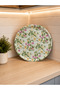 Round Decorative Tray with Leather Non-Slip Base |   Stylish Coffee and Tea Presentation Tray |   36X36 cm - 2