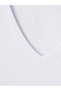 Vizyon New Season White Plus Size V-Neck Women's Undershirt - 6