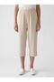 Elastic Waist Linen Blend Women's Capri (W6) - 2
