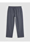 Xside Gray Loose Fit Linen Look Men's Trousers - 5