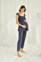 Lacy Front Buttoned Maternity Pajama Set - 3