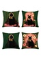 Black Cats Patterned 4-Piece Throw Pillow Cover Set - 3