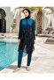 Lycra Pareolu 5 Piece Full Covered Hijab Swimsuit 21124-26 Khaki - 2