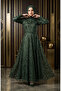 Silvery Belted Hijab Evening Dress 5808-05 Khaki - 3