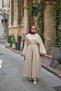 Women's Sleeve-Cape Detail Waist-Tie Loose Trousers Stone