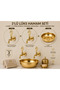 2 Pieces of Ottoman Faucet with 1/2 Perlator Gold + Gold Bath Basin Set of 3 Brass Body Kurna Bath Faucet
