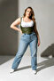 Plus Size Khaki Women's Belted Corset with Tie Detail - 4