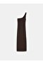 90270 Accessory Detailed Midi Knitwear Dress-Dark Brown - 6
