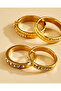 Women Gold Embellished Ring Set (Pack Of 3) - 3