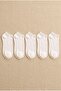 Men's White Plain 5-Piece Bootie Socks - Lycra Daily Short Socks