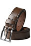 Light Brown 100% Genuine Leather Men's Belt – Stylish Design with Fine Stitching, Easy to Shorten 26026 - 2