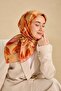 Twill Silk Scarf Watercolor Orange 90X90 - 2