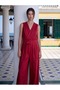 Buckle Detail Double Breasted Collar Women's Jumpsuit - 3