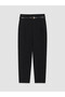 Peak New Season Black Elastic Waist Carrot Cut Women's Fabric Trousers - 5