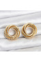 Special Design Gold Color Steel Spiral Women's Earrings with Twist Detail - 3