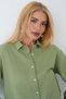 Women's Cotton Fabric Epaulet Sleeve Detailed Oversize Muslin Shirt - 6