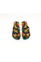 Womens Cheetah Graphic Slippers, Black and Yellow Combo - 4