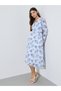Floral Wrap Midi Dress With Tie-Belt