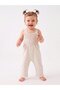 Cotton Thick Strap Baby Girl Jumpsuit with Drawstring Detail - 2