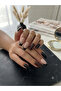 Handmade Press-On Nails Set - Trendy Leopard Print & Glossy Black French Tips Nude Coffin Custom Gel Nails