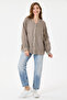 Mink Italian 100% Linen Low Sleeve Zippered Oversize Linen Jacket Blouse with Tie at Hem Size 40 - 44 - 6