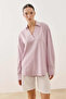 Open Collar Oval Shirt Pink - 8