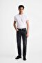 Men's Anthracite Slim Fit Regular Waist Straight Cut Skinny Leg Jeans