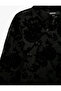 Long Sleeve Floral Textured Stand-Up Qipao Collar Tulle T-Shirt - 8