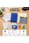A5 4-Ring Blue Planner Folder Set |   50 Sheets of Notepads, 52 Sheets of Weekly Planner, 9 Colors of Fineliner, 10 A5 Pocket Files, and 5 Colors of Sticky Tabs
