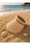 Women's Straw Visor Hat Wide Brim Adjustable Summer Sun Visor - 3