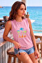 Surf for Life Printed Women's (Off Shoulder) Sleeveless T-Shirt with Straps