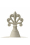 Cream Round Metal Serving Tray with Ornate Finial - 26×18 cm - 2
