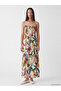 Original Floral Slit Dress with Rope Straps - 2