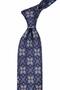 Coffee - Navy Blue Motif Pattern Italian Silk Tie İk2477 - 3