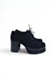 Black Suede Thick Heeled Shoes P9092 - 2